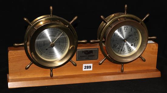 A combination ships clock and barometer